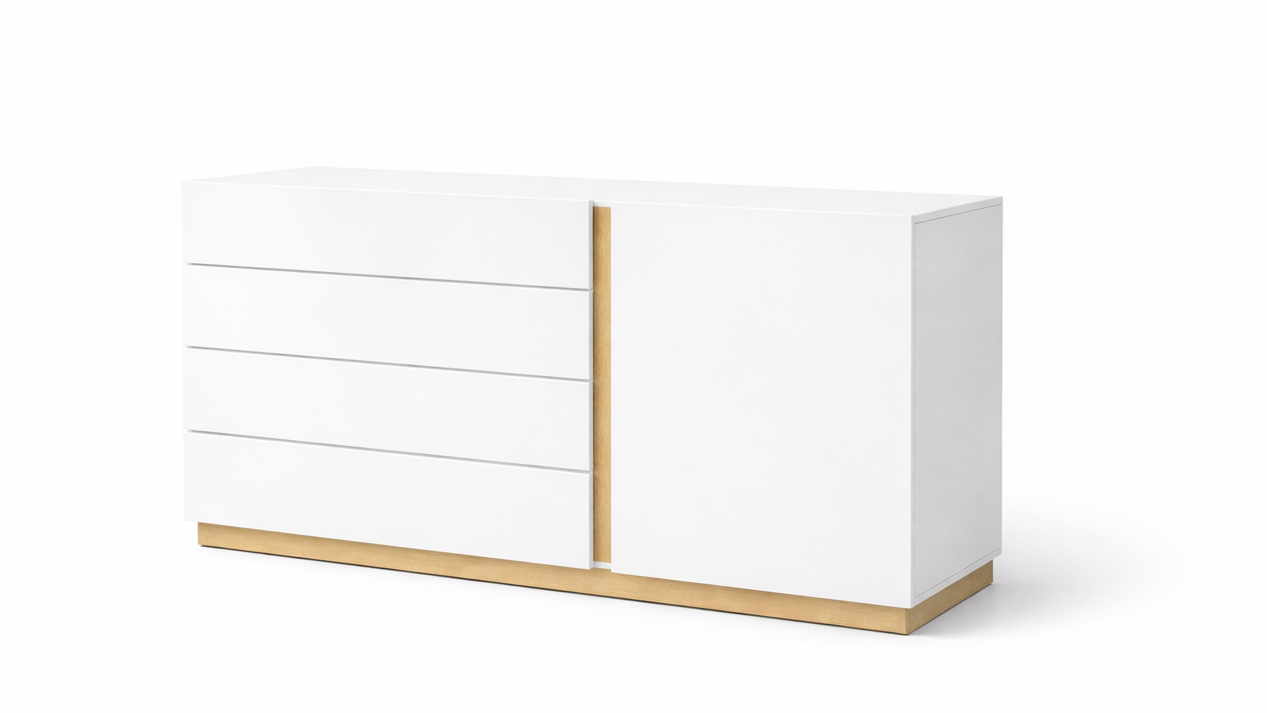 Комод Вайт – современный белый комод с 4 ящиками и полками